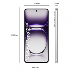 Oppo - OPPO Reno12 (5G) 256 GB, Plata - Nuevo