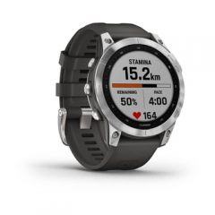 Garmin - Reloj GPS conectado - GARMIN - Fenix 7 - Plata con correa gris - Nuevo
