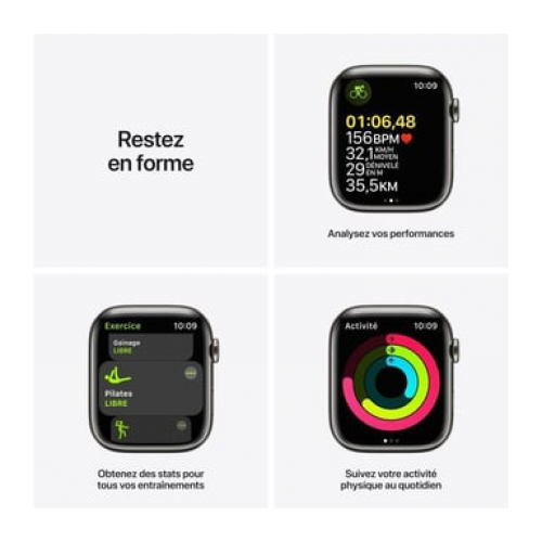 Apple - Apple Watch Series 7 OLED 45 mm Digital Pantalla táctil 4G Grafito Wifi GPS (satélite) - Nuevo