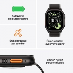Apple - Apple Watch Ultra 3 OLED 49 mm Digital 422 x 514 Pixeles Pantalla táctil 5G Negro Wifi GPS (satélite) - Nuevo