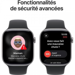 Apple - Watch Series 11 (2025) GPS 46 mm, caja de aluminio gris espacial con correa deportiva, negro - M/L - Nuevo
