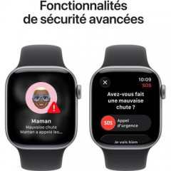 Apple - Watch Series 11 (2025) GPS 42 mm, caja de aluminio gris espacial con correa deportiva, negro - M/L - Nuevo