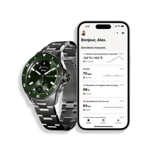 Withings - Withings ScanWatch Nova 1,6 cm (0.63") OLED 42 mm Híbrido Acero inoxidable GPS (satélite) - Nuevo