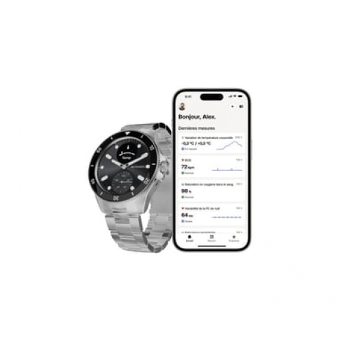 Withings - Withings ScanWatch Nova 1,6 cm (0.63") OLED 42 mm Híbrido Negro, Acero inoxidable GPS (satélite) - Nuevo