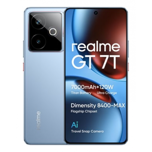 Realme - realme GT 7T 17,3 cm (6.8") SIM doble Android 15 5G USB Tipo C 12 GB 256 GB 7000 mAh Azul - Nuevo