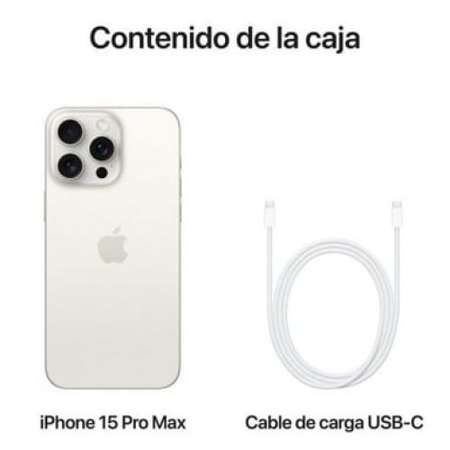 Apple - iPhone 15 Pro Max (5G) 512 GB, blanco titanio, desbloqueado - Nuevo