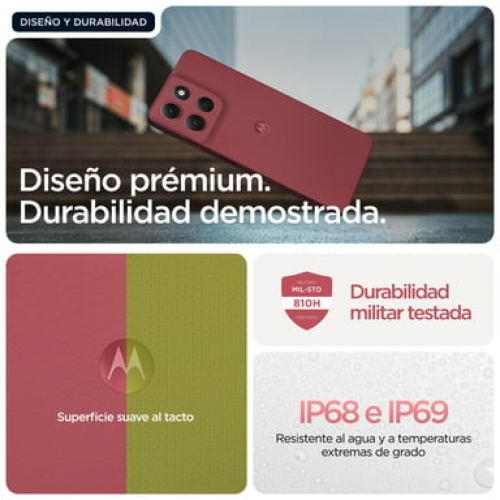 Motorola - Motorola moto g86 5G 16,9 cm (6.67") SIM doble Android 15 USB Tipo C 8 GB 256 GB 5200 mAh Rosa - Nuevo