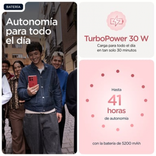 Motorola - Motorola moto g86 5G 16,9 cm (6.67") SIM doble Android 15 USB Tipo C 8 GB 256 GB 5200 mAh Rosa - Nuevo