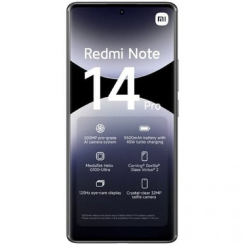 Xiaomi - Xiaomi Redmi Note 14 Pro 16,9 cm (6.67") Ranura híbrida Dual SIM 4G USB Tipo C 12 GB 512 GB 5500 mAh Negro - Nuevo