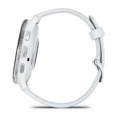 Garmin - Reloj conectado Garmin Venu 3 de 45 mm en acero inoxidable plateado, caja blanca y correa de silicona blanca - Nuevo