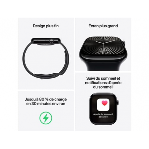Apple - Apple Watch Series 10 OLED 42 mm Digital 374 x 446 Pixeles Pantalla táctil 4G Negro Wifi GPS (satélite) - Nuevo
