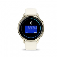 Garmin - Venu 4 - Reloj inteligente de 41 mm con GPS integrado en acero y silicona - Beige y dorado - Nuevo