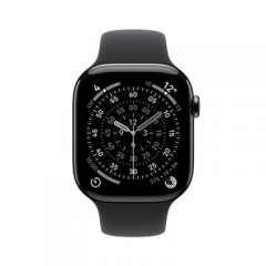 Apple - Watch Series 11 (2025) GPS + Cellular 46 mm, caja de titanio pizarra con correa deportiva, negro - S/M - Nuevo