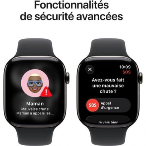 Apple - Watch Series 11 (2025) GPS + Cellular 46 mm, caja de titanio pizarra con correa deportiva, negro - M/L - Nuevo