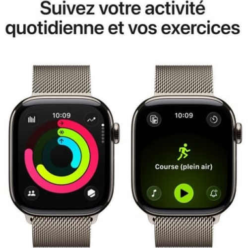 Apple - Watch Series 11 (2025) GPS + Cellular Caja de titanio natural de 42 mm con correa milanesa, titanio natural - Nuevo