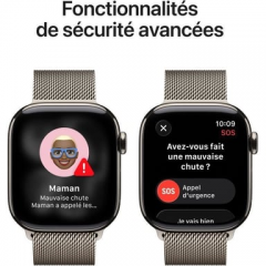 Apple - Watch Series 11 (2025) GPS + Cellular Caja de titanio natural de 42 mm con correa milanesa, titanio natural - Nuevo