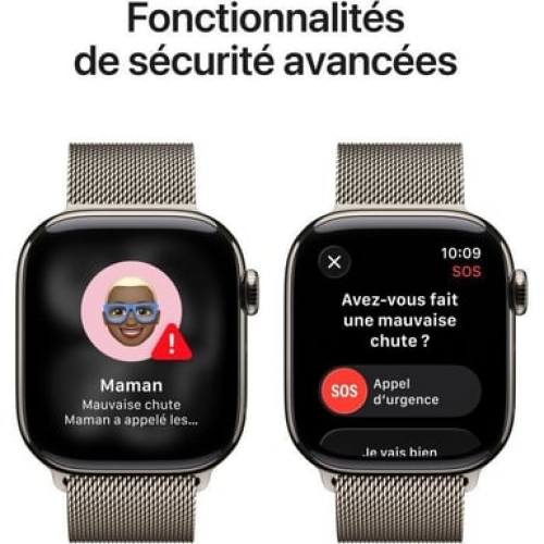 Apple - Watch Series 11 (2025) GPS + Cellular Caja de titanio natural de 42 mm con correa milanesa, titanio natural - Nuevo