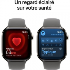 Apple - Watch Series 11 (2025) GPS + Cellular, caja de titanio natural de 42 mm con correa deportiva, gris - S/M - Nuevo