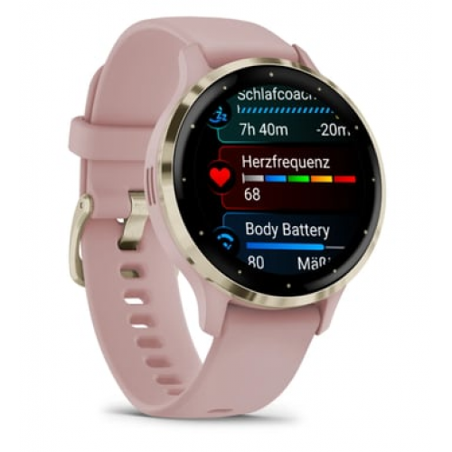 Garmin - Garmin Venu 3S 3,05 cm (1.2") AMOLED 41 mm Digital 390 x 390 Pixeles Pantalla táctil Oro, Rosa Wifi GPS (satélite) - Nuevo