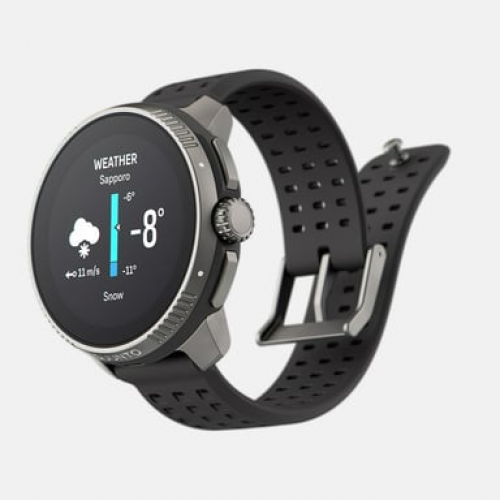 Suunto - Reloj de pulsera deportivo GPS Suunto Race Titanium Charcoal 36 mm con correa de silicona negra - Nuevo