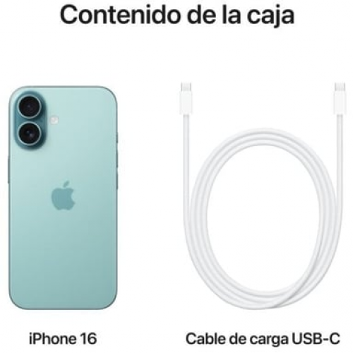 Apple - iPhone 16 (5G) 256 Gb, Verde Azulado - Nuevo