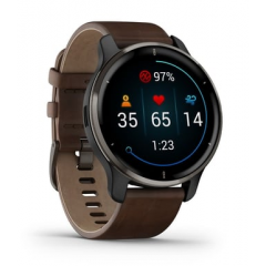 Garmin - Garmin Venu 2 AMOLED Digital 416 x 416 Pixeles Pantalla táctil Negro, Gris Wifi GPS (satélite) - Nuevo