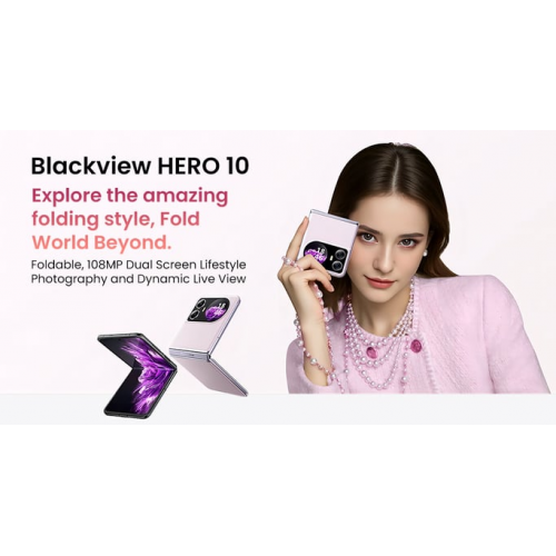 Blackview - Blackview HERO 10 Teléfono Plegable, Pantalla AMOLED de 6.9 pulgadas, 12GB + 256GB, Cámara de 108MP, Carga Rápida de 45W, NFC, ID de Huella Digital, Android 13 - Nuevo